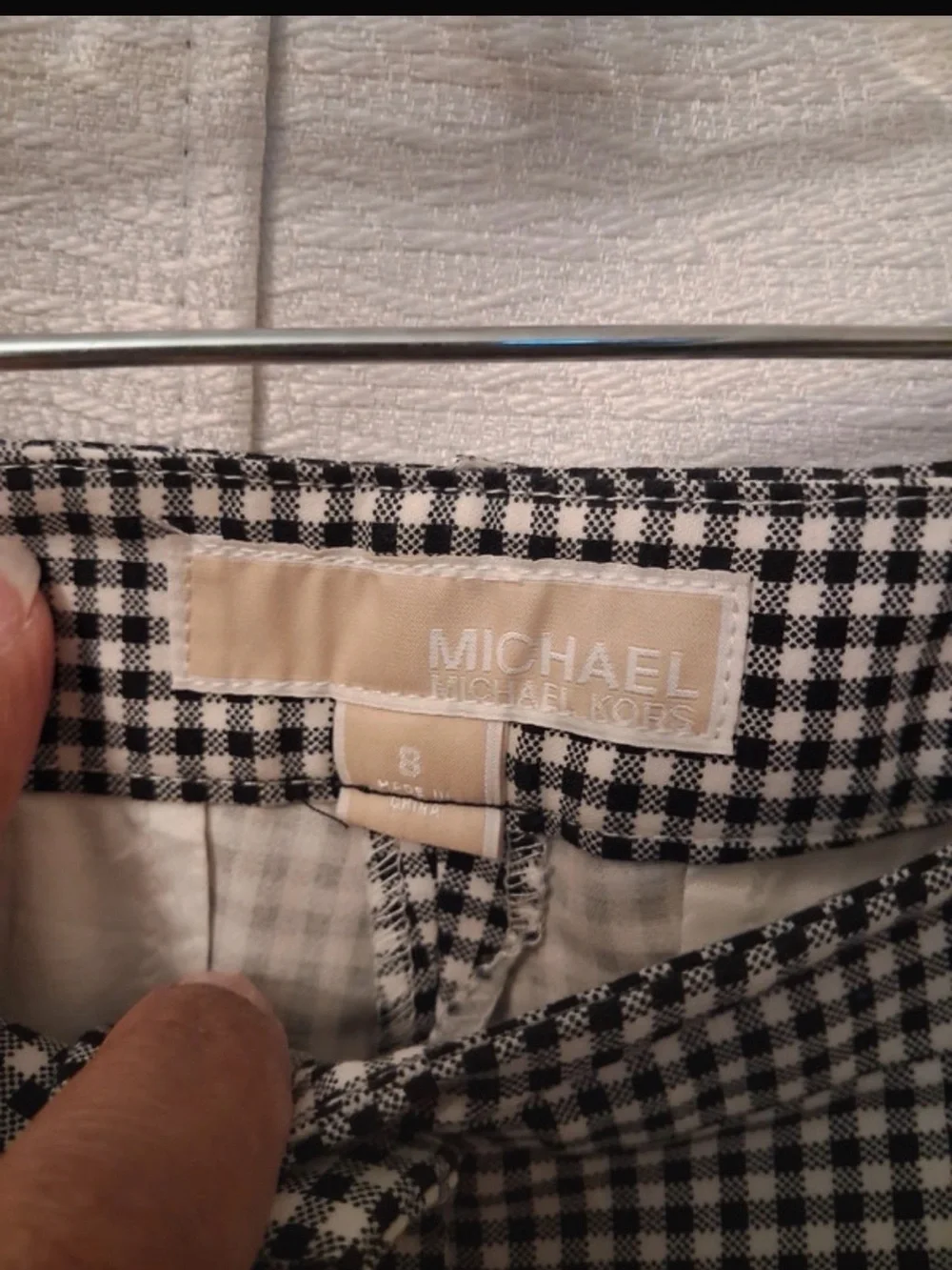Michael Kors Black & White Gingham Ankle Pants